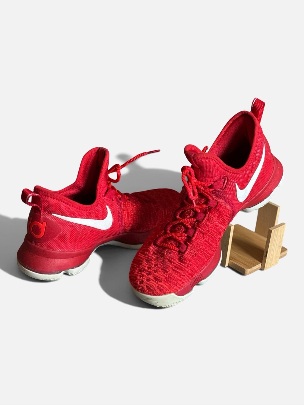 Red Nike KD Trey IX Basketball Sneakers With Crisp White Swoosh